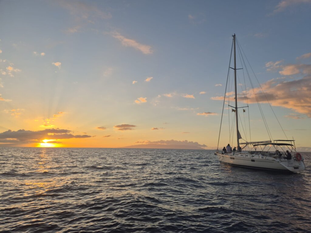 Guests enjoying a private sunset yacht cruise in Tenerife