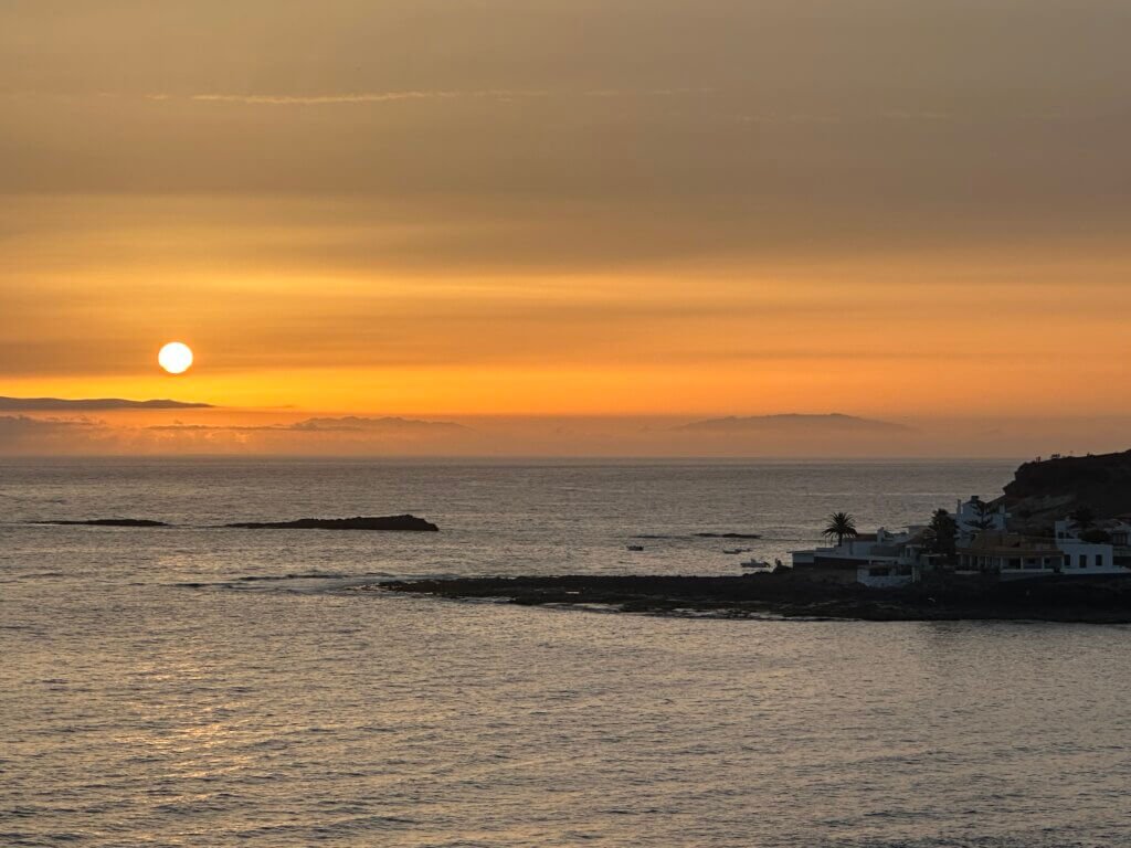 Sunset over the Atlantic Ocean in Tenerife